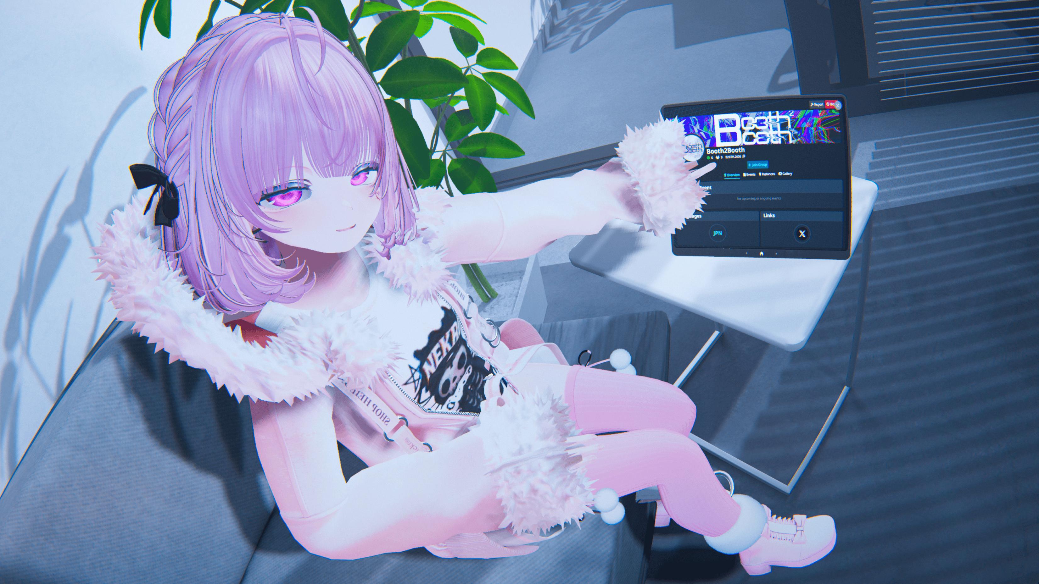 VRChatのBooth2Boothグループページ。Joinボタンが表示されている
